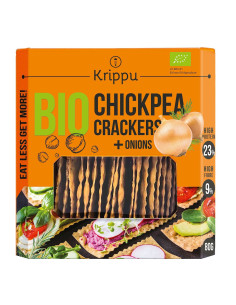 KRAKERSY PROTEINOWE Z CIECIERZYCY Z CEBULĄ BIO 80 g - KRIPPU