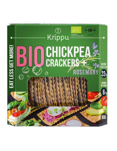 KRAKERSY PROTEINOWE Z CIECIERZYCY Z ROZMARYNEM BIO 80 g - KRIPPU