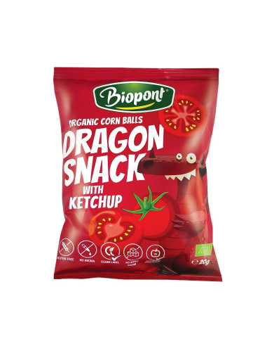 CHRUPKI KUKURYDZIANE O SMAKU KETCHUPU BEZGLUTENOWE BIO 20 g - BIOPONT