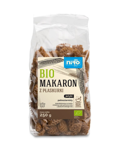 MAKARON (Z PŁASKURKI RAZOWY) JEŻYKI BIO 250 g - NIRO