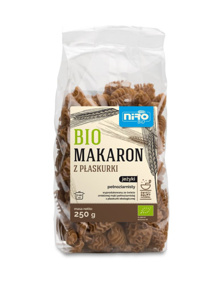 MAKARON (Z PŁASKURKI RAZOWY) JEŻYKI BIO 250 g - NIRO