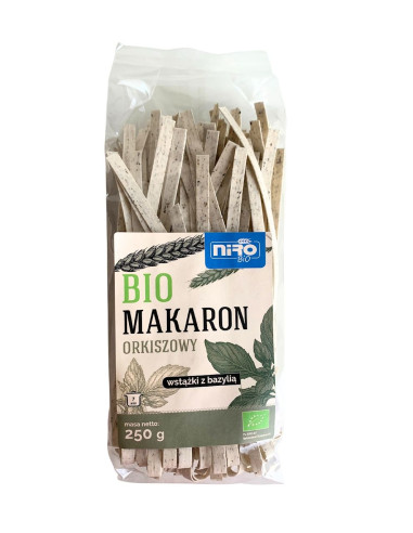 MAKARON (ORKISZOWY Z BAZYLIĄ) WSTĄŻKI BIO 250 g - NIRO