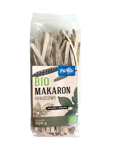 MAKARON (ORKISZOWY Z BAZYLIĄ) WSTĄŻKI BIO 250 g - NIRO
