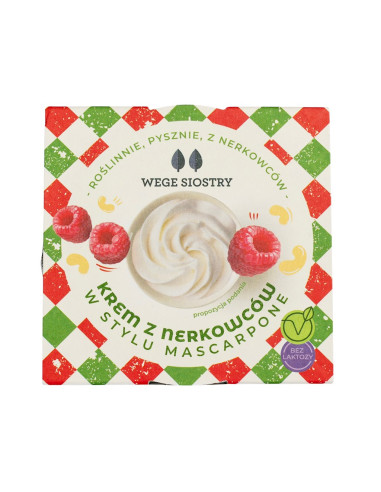 WEGAŃSKA ALTERNATYWA SERA MASCARPONE Z ORZECHÓW NERKOWCA BEZGLUTENOWA 150 g - WEGE SIOSTRY