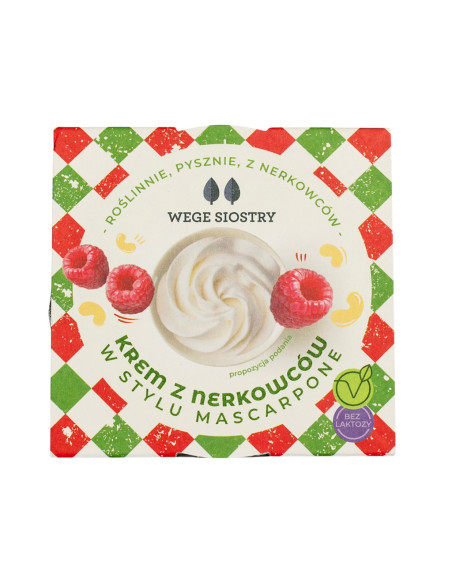 WEGAŃSKA ALTERNATYWA SERA MASCARPONE Z ORZECHÓW NERKOWCA BEZGLUTENOWA 150 g - WEGE SIOSTRY
