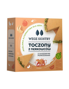 WEGAŃSKA ALTERNATYWA SERA Z ORZECHÓW NERKOWCA Z POMIDORAMI I CZOSNKIEM NIEDŹWIEDZIM BEZGLUTENOWA 140 g - WEGE SIOSTRY 2