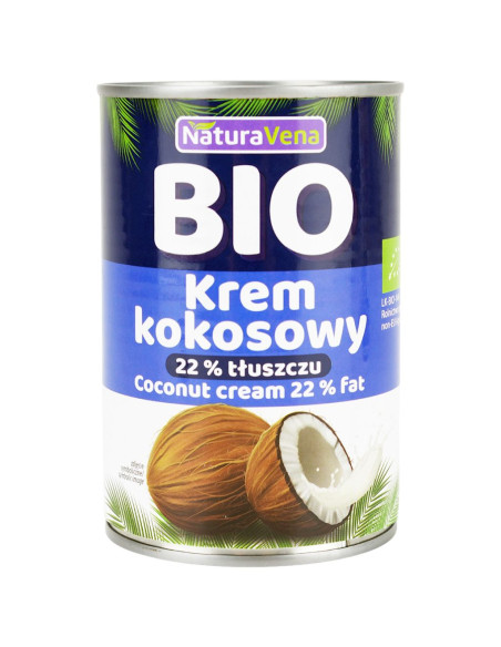 COCONUT MILK - NAPÓJ KOKOSOWY 22 % TŁUSZCZU BIO 400 g - NATURAVENA