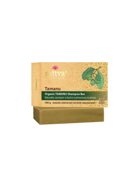 SZAMPON DO WŁOSÓW W KOSTCE TAMANU ECO 100 g - SATTVA (AYURVEDA)