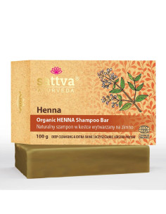 SZAMPON DO WŁOSÓW W KOSTCE Z HENNĄ ECO 100 g - SATTVA (AYURVEDA)