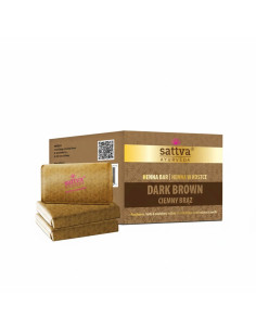 HENNA CIEMNY BRĄZ W KOSTCE ECO (3 x 80 g) 240 g - SATTVA (AYURVEDA)
