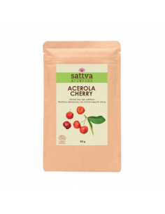 ZAKWASZACZ ROŚLINNY DO ZIÓŁ BARWIĄCYCH WŁOSY ACEROLA CHERRY ECO 50 g - SATTVA (AYURVEDA)