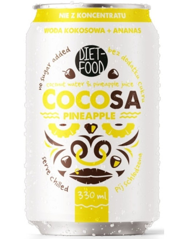 WODA KOKOSOWA Z SOKIEM Z ANANASA 330 ml - DIET-FOOD (COCOSA)