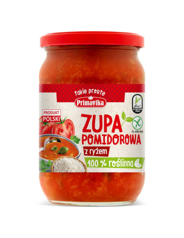 ZUPA POMIDOROWA Z RYŻEM BEZGLUTENOWA 700 g - PRIMAVIKA
