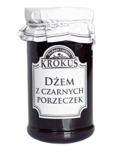 DŻEM Z CZARNYCH PORZECZEK O OBNIŻONEJ ZAWARTOŚCI CUKRU BEZGLUTENOWY 235 g - KROKUS