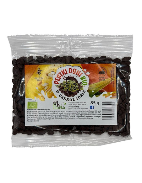 PESTKI DYNI W CZEKOLADZIE BEZGLUTENOWE BIO 85 g - EKOFLORKA