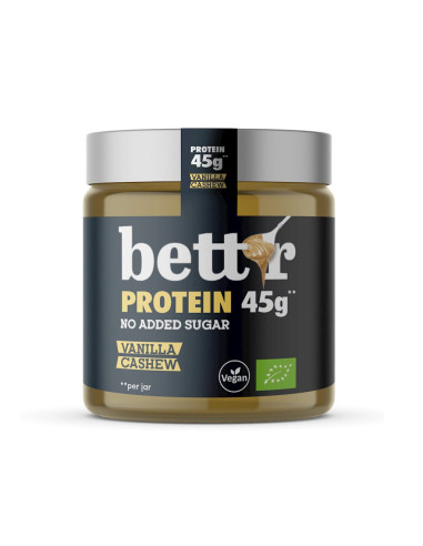 KREM PROTEINOWY Z ORZECHÓW NERKOWCA Z WANILIĄ BEZ DODATKU CUKRÓW BIO 250 g - BETT'R