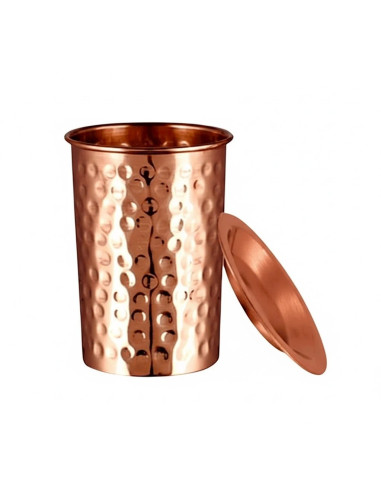 KUBEK MIEDZIANY HAMMER Z PRZYKRYWKĄ 350 ml - SATTVA (AYURVEDA)