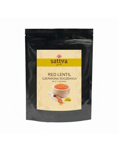 SOCZEWICA CZERWONA POŁÓWKI 1 kg - SATTVA (FOODS)