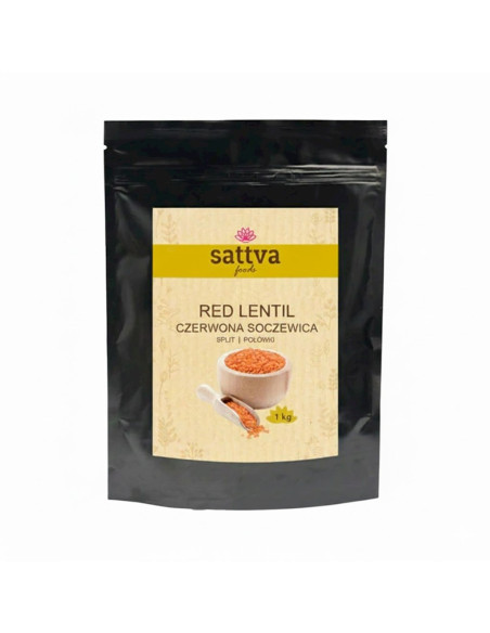 SOCZEWICA CZERWONA POŁÓWKI 1 kg - SATTVA (FOODS)