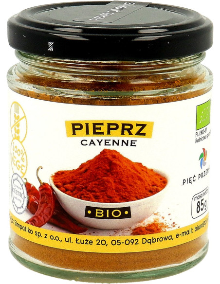 PIEPRZ CAYENNE BEZGLUTENOWY BIO 85 g - PIĘĆ PRZEMIAN