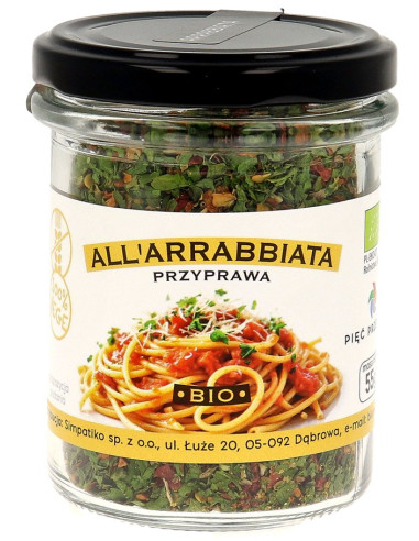 PRZYPRAWA ALL'ARRABBIATA BEZGLUTENOWA BIO 55 g - PIĘĆ PRZEMIAN