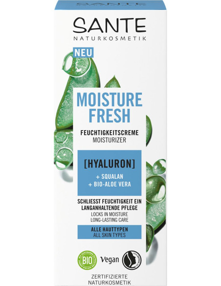 KREM DO TWARZY NAWILŻAJĄCY Z KWASEM HIALURONOWYM, SKWALANEM I ALOESEM ECO 50 ml - SANTE