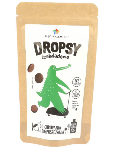 DROPSY CZEKOLADOWE BEZ DODATKU CUKRÓW BEZGLUTENOWE 200 g - PIĘĆ PRZEMIAN