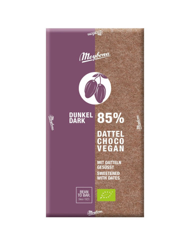 TABLICZKA KAKAOWA 85 % SŁODZONA DAKTYLAMI BIO 80 g - MEYBONA