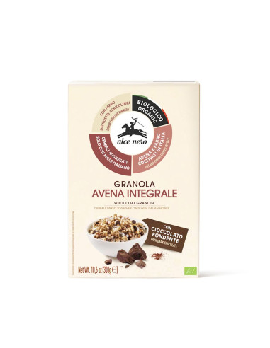 GRANOLA Z MIODEM I CZEKOLADĄ BIO 300 g - ALCE NERO