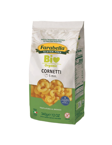 MAKARON (KUKURYDZIANO - RYŻOWY) KOLANKA BEZGLUTENOWY BIO 340 g - FARABELLA