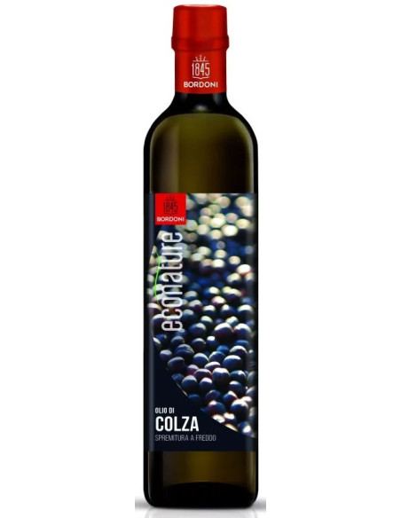 OLEJ RZEPAKOWY (Z PRAŻONYCH NASION) TŁOCZONY NA ZIMNO BIO 500 ml - BORDONI
