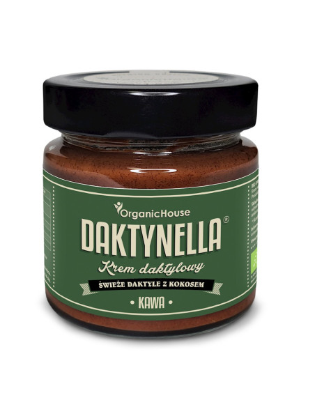 KREM KOKOS - DAKTYLE MEDJOOL - KAWA BEZGLUTENOWY BIO 190 g - ORGANICHOUSE (DAKTYNELLA)