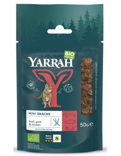 (DLA KOTA DOROSŁEGO) PRZYSMAK - KOSTKI Z WOŁOWINY, WIEPRZOWINY I KURCZAKA BEZGLUTENOWY BIO 50 g - YARRAH