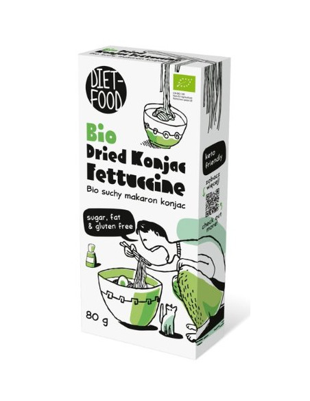 MAKARON (SUCHY KONJAC) FETTUCCINE BEZGLUTENOWY BIO 80 g - DIET-FOOD