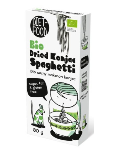 MAKARON (SUCHY KONJAC) SPAGHETTI BEZGLUTENOWY BIO 80 g - DIET-FOOD