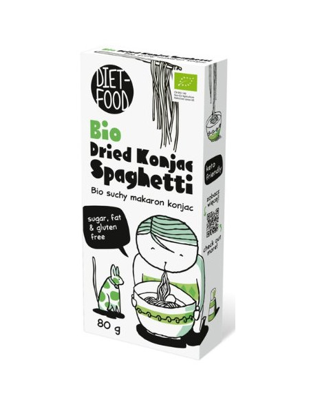 MAKARON (SUCHY KONJAC) SPAGHETTI BEZGLUTENOWY BIO 80 g - DIET-FOOD