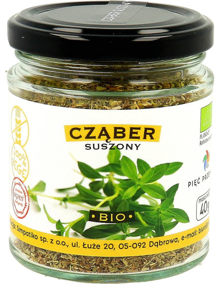 CZĄBER SUSZONY BEZGLUTENOWY BIO 40 g - PIĘĆ PRZEMIAN