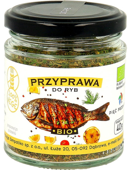 PRZYPRAWA DO RYB BEZGLUTENOWA BIO 40 g - PIĘĆ PRZEMIAN