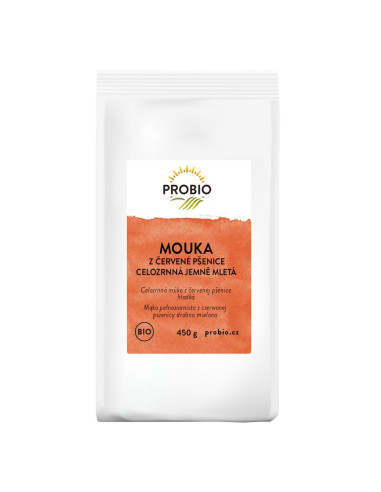 MĄKA Z PSZENICY CZERWONEJ PEŁNOZIARNISTA BIO 450 g - PROBIO