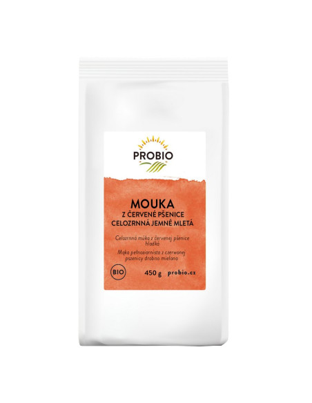 MĄKA Z PSZENICY CZERWONEJ PEŁNOZIARNISTA BIO 450 g - PROBIO