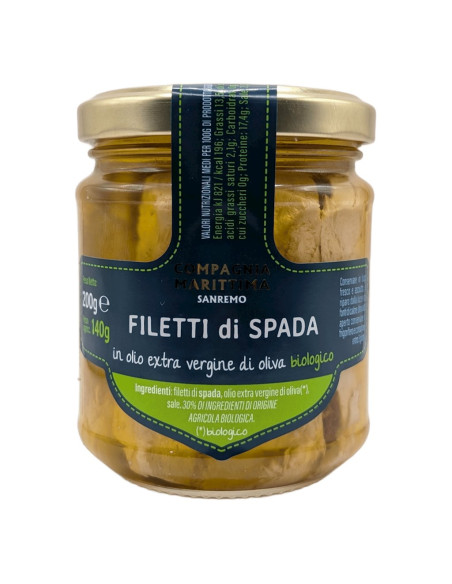 MIECZNIK FILETY W BIO OLIWIE Z OLIWEK EXTRA VIRGIN 200 g (140 g) (SŁOIK) - COMPAGNIA MEDITERRANEA