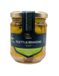 FILETY Z OKONIA MORSKIEGO W BIO OLIWIE Z OLIWEK EXTRA VIRGIN 200 g (140 g) (SŁOIK) - COMPAGNIA MEDITERRANEA