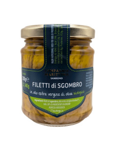 MAKRELA FILETY W BIO OLIWIE Z OLIWEK EXTRA VIRGIN 200 g (140 g) (SŁOIK) - COMPAGNIA MEDITERRANEA