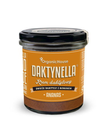 KREM KOKOS - DAKTYLE MEDJOOL - ANANAS BEZGLUTENOWY BIO 280 g - ORGANICHOUSE (DAKTYNELLA)