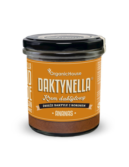 KREM KOKOS - DAKTYLE MEDJOOL - ANANAS BEZGLUTENOWY BIO 280 g - ORGANICHOUSE (DAKTYNELLA)