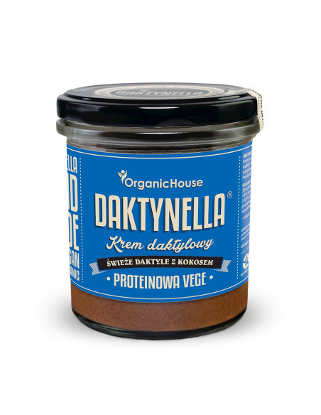 KREM PROTEINOWY KOKOS - DAKTYLE MEDJOOL BEZGLUTENOWY BIO 280 g - ORGANICHOUSE (DAKTYNELLA)
