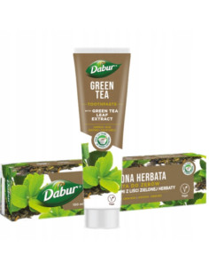 PASTA DO ZĘBÓW Z EKSTRAKTEM Z LIŚCI ZIELONEJ HERBATY BEZ FLUORU 100 ml - DABUR