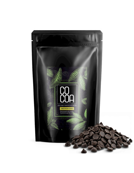 DROPSY Z CIEMNEJ CZEKOLADY 52 % BEZ DODATKU CUKRÓW BIO 200 g - COCOA