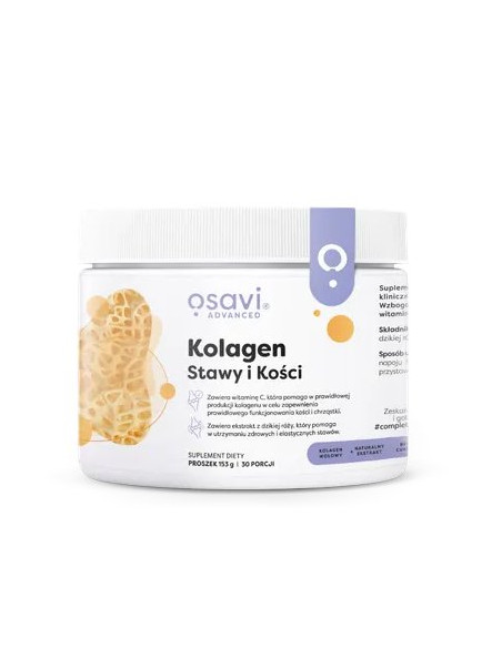 KOLAGEN NA STAWY I KOŚCI W PROSZKU BEZGLUTENOWY 153 g - OSAVI