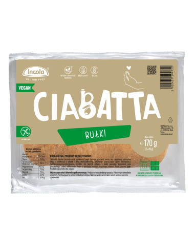 BUŁKI CIABATTA BEZGLUTENOWE (2 szt.) 170 g - INCOLA